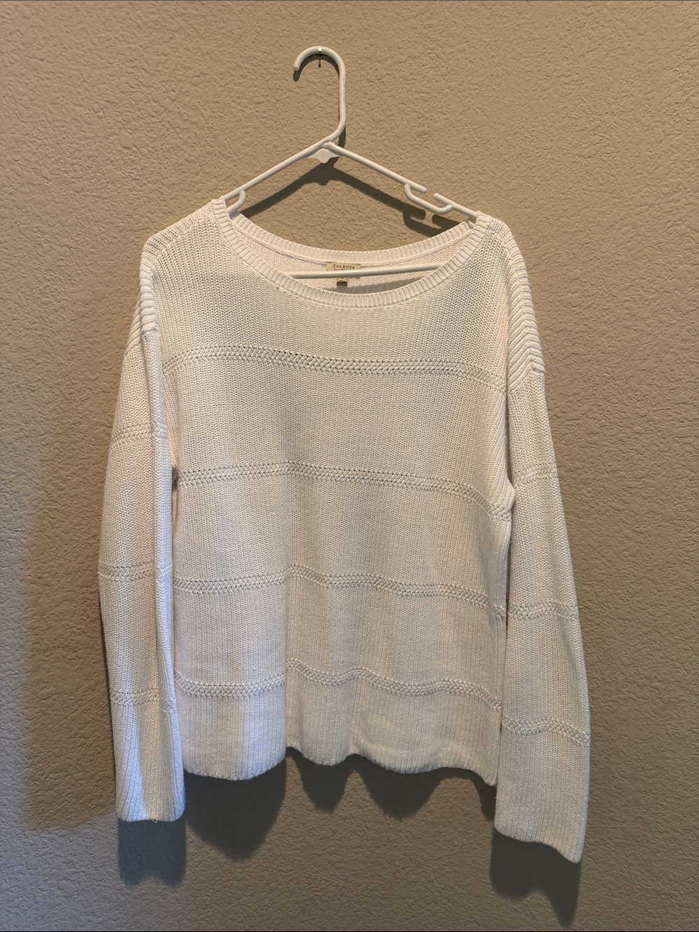 Talbots Cream Crewneck Knit Sweater